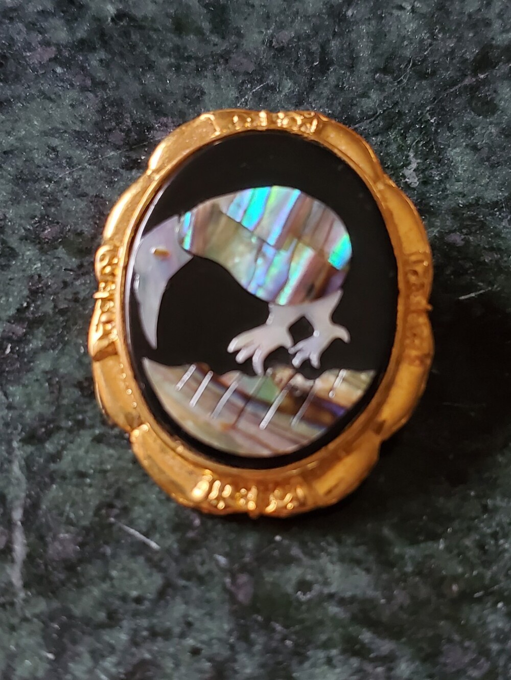 Vtg. Mid-century Kiwi Bird Pendant/ Brooch